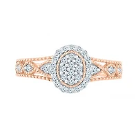 10K Rose Gold Diamond Ring