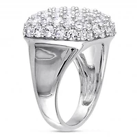 Julianna B Sterling Silver Created White Sapphire Pave Cocktail Ring