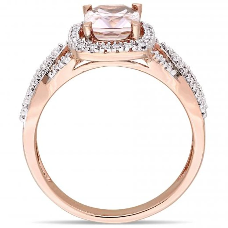 Julianna B 10K Rose Gold Morganite & Diamond Infinity Engagement Ring