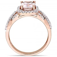Julianna B 10K Rose Gold Morganite & Diamond Infinity Engagement Ring