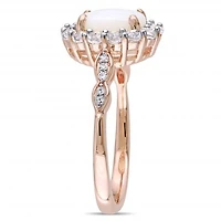 Julianna B 14K Rose Gold Opal White Topaz & Diamond Accent Ring