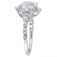 Julianna B 14K White Gold Aquamarine White Sapphire & Diamond Ring