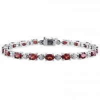 Julianna B Sterling Silver Garnet & Diamond Bracelet