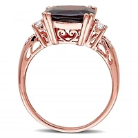 Julianna B 10K Rose Gold Garnet Diamond & Created White Sapphire Ring