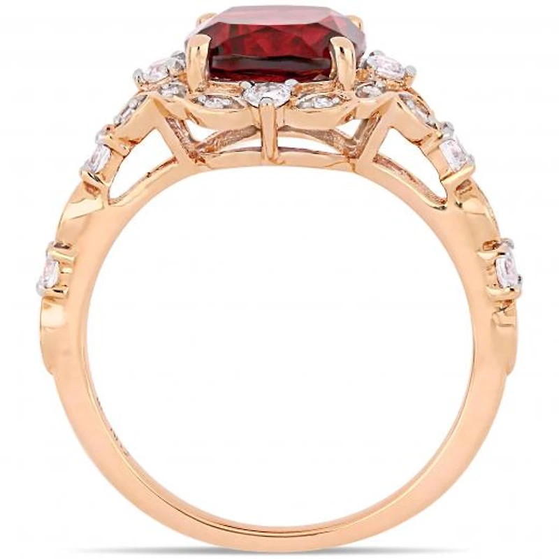 Julianna B 14K Rose Gold Garnet & 0.06CTW Diamond Fashion Ring