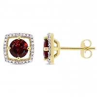Julianna B 10K Yellow Gold Garnet & Diamond Earrings