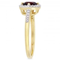 Julianna B 10K Yellow Gold Garnet & 0.14CTW Diamond Fashion Ring