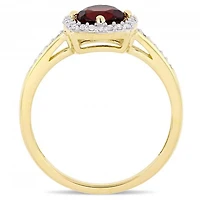 Julianna B 10K Yellow Gold Garnet & 0.14CTW Diamond Fashion Ring
