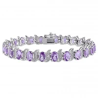 Julianna B Sterling Silver Amethyst & Diamond Bracelet