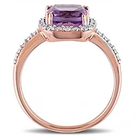 Julianna B 10K Rose Gold Amethyst & 0.10CTW Diamond Fashion Ring