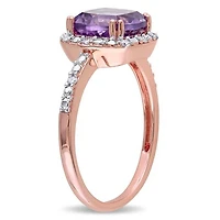 Julianna B 10K Rose Gold Amethyst & 0.10CTW Diamond Fashion Ring