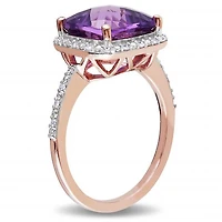 Julianna B 10K Rose Gold Amethyst & 0.10CTW Diamond Fashion Ring