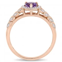Julianna B 10K Rose Gold Amethyst & 0.06CTW Diamond Fashion Ring