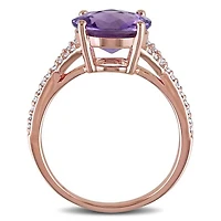 Julianna B 10K Rose Gold Amethyst & 0.15CTW Diamond Fashion Ring