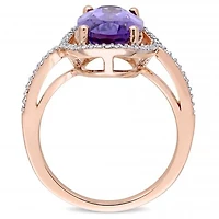 Julianna B 14K Rose Gold Amethyst & 0.20CTW Diamond Fashion Ring