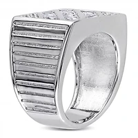 Julianna B Sterling Silver Created White Sapphire Men's Ring