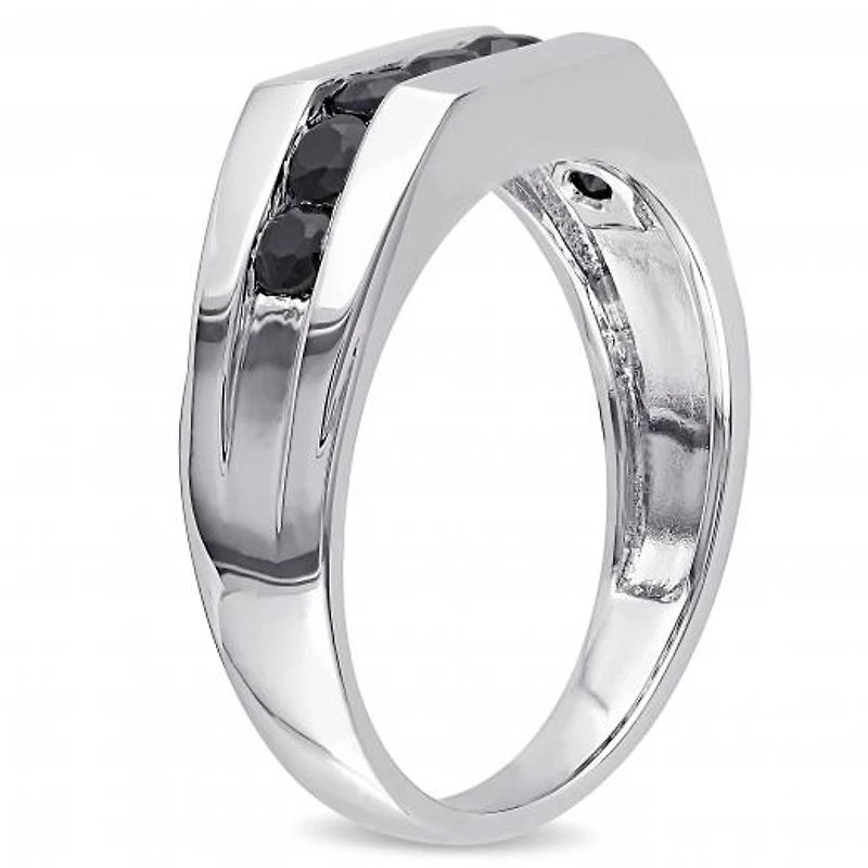 Julianna B Sterling Silver Black Sapphire Men's Ring