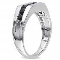 Julianna B Sterling Silver Black Sapphire Men's Ring