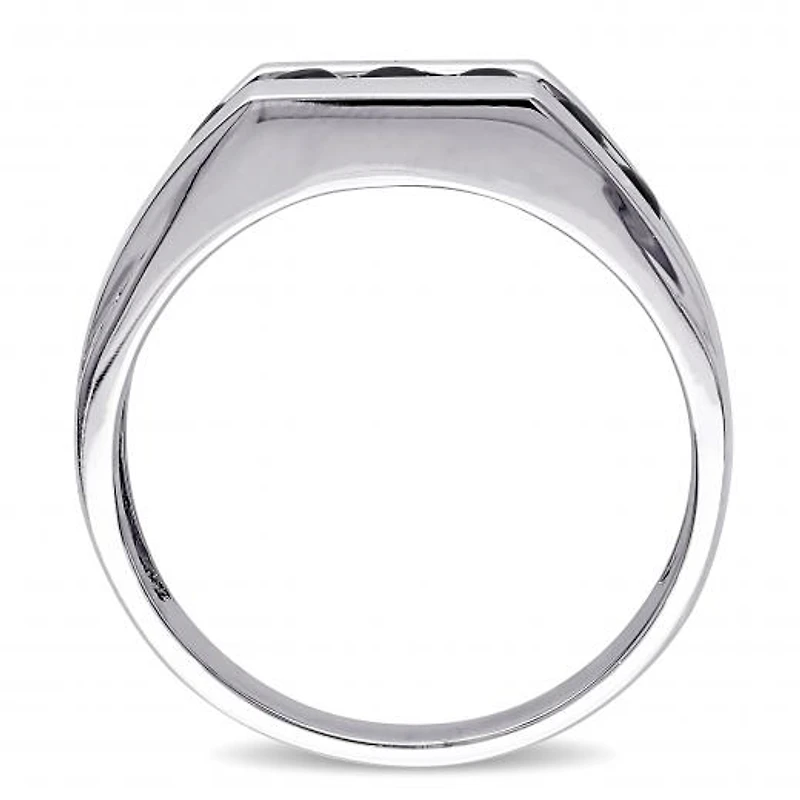 Julianna B Sterling Silver Black Sapphire Men's Ring