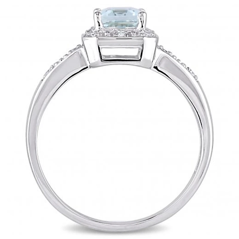 Julianna B 10K White Gold Aquamarine & 0.06CTW Diamond Fashion Ring