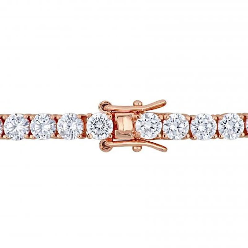 Julianna B Rose Plated Sterling Silver Cubic Zirconia Tennis Necklace