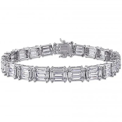 Julianna B Sterling Silver Baguette & Round-Cut Cubic Zirconia Tennis Bracelet