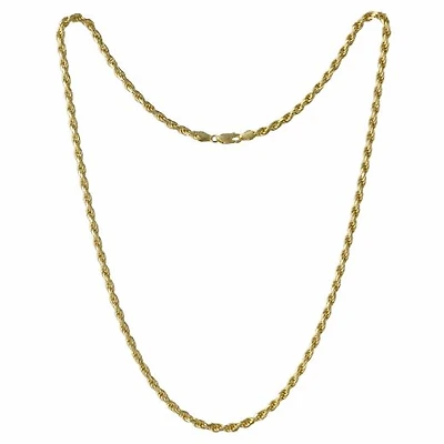 10K Yellow Gold 26" 2.65mm Diamond Cut Rope Chain