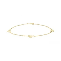10K Yellow Gold Hearts Bracelet