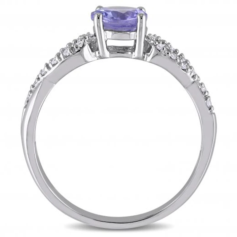 Julianna B 10K White Gold Tanzanite & Diamond Fashion Ring
