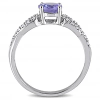 Julianna B 10K White Gold Tanzanite & Diamond Fashion Ring