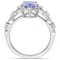 Julianna B 14K White Gold Tanzanite 0.06CTW Diamond & White Sapphire Ring