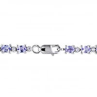 Julianna B Sterling Silver 7" Tanzanite & White Topaz Bracelet