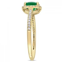 Julianna B 14K Yellow Gold Emerald & 0.20CTW Diamond Fashion Ring