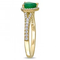 Julianna B 14K Yellow Gold Emerald & 0.25CTW Diamond Fashion Ring