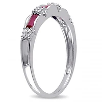 Julianna B 10K White Gold Ruby & Diamond Ring