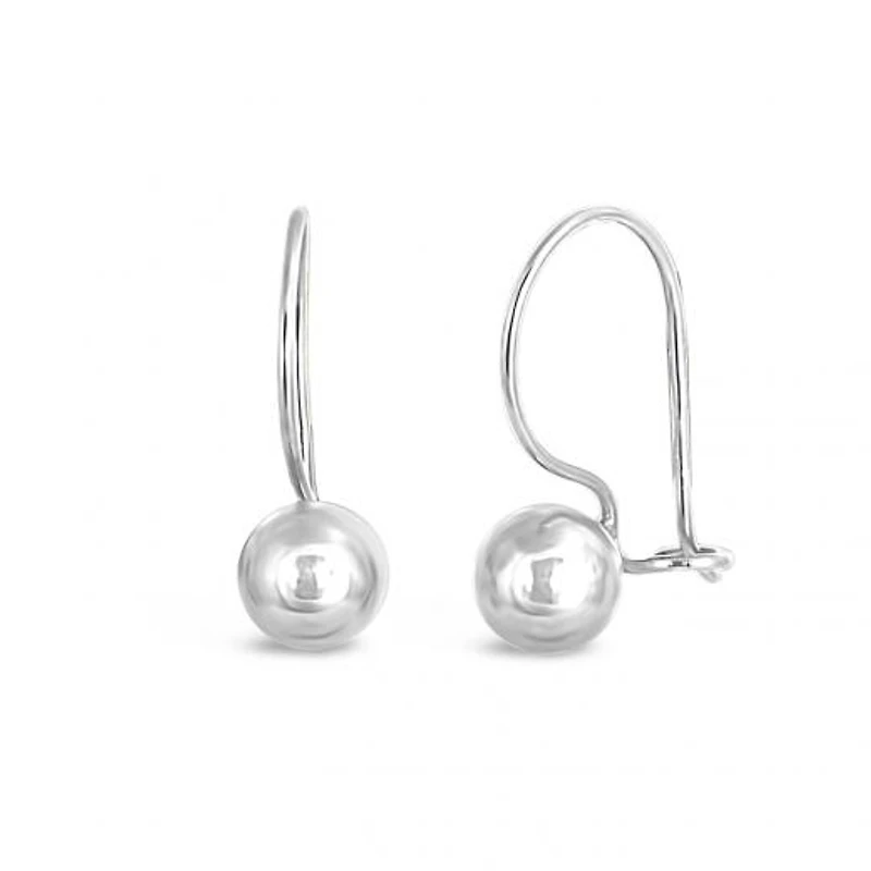 10K White Gold Ball Earrings