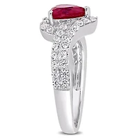 Julianna B Sterling Silver Created Ruby & Created White Sapphire Fashion Ring