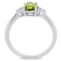 Julianna B Sterling Silver Peridot & 0.03CT Diamond Fashion Ring