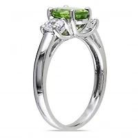 Julianna B Sterling Silver Peridot & White Sapphire Fashion Ring