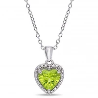 Julianna B Sterling Silver Peridot Fashion Pendant with Chain