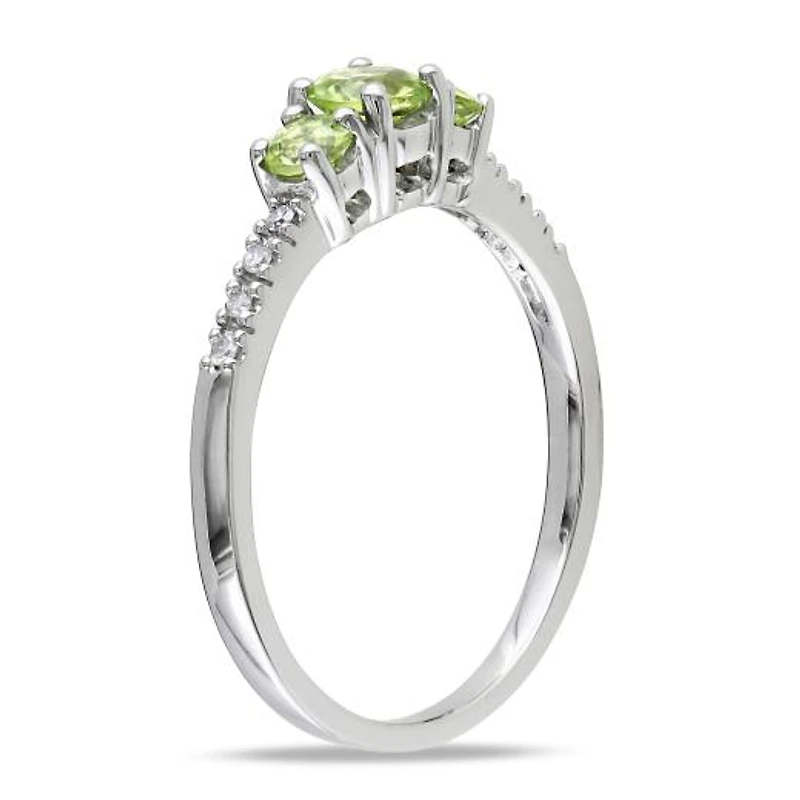 Julianna B 10K White Gold Peridot & 0.04CTW Diamond Fashion Ring
