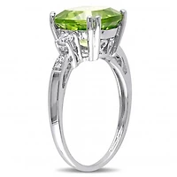 Julianna B 10K White Gold Peridot Diamond & Created Sapphire Ring