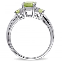 Julianna B 10K White Gold Peridot & 0.02CTW Diamond Fashion Ring