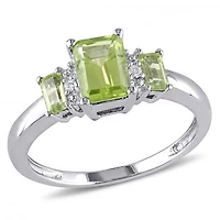 Julianna B 10K White Gold Peridot & 0.02CTW Diamond Fashion Ring