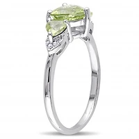 Julianna B Sterling Silver Peridot & 0.02CTW Diamond Fashion Ring
