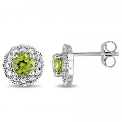 Julianna B 10K White Gold Peridot Earrings