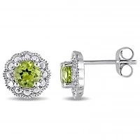 Julianna B 10K White Gold Peridot Earrings