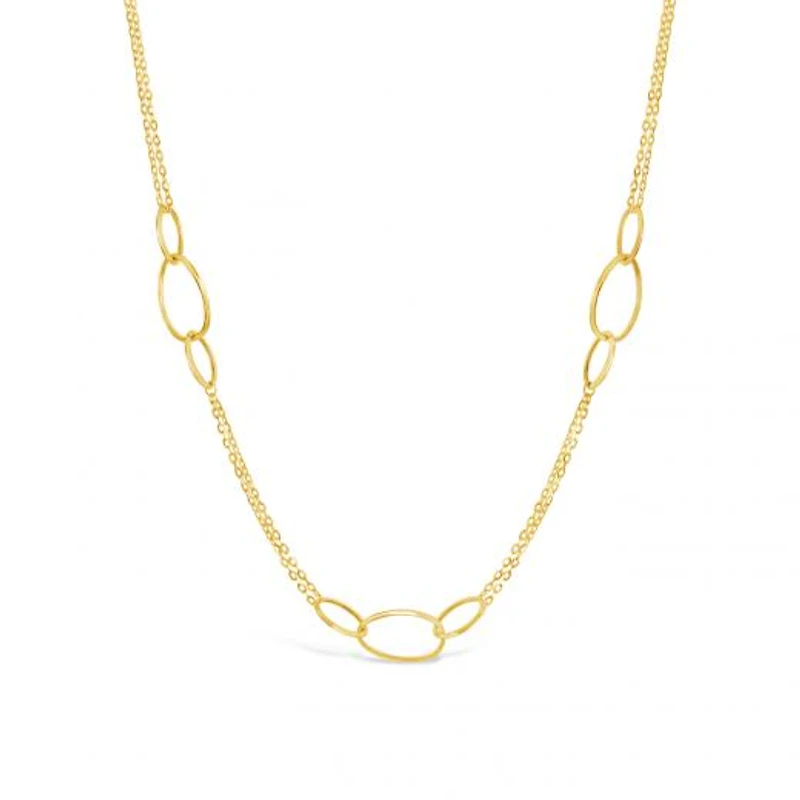 10K Yellow Gold Oval Links Necklace