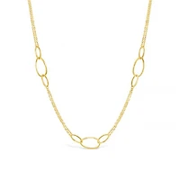 10K Yellow Gold Oval Links Necklace