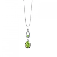 Sterling Silver Peridot & Diamond Pendant